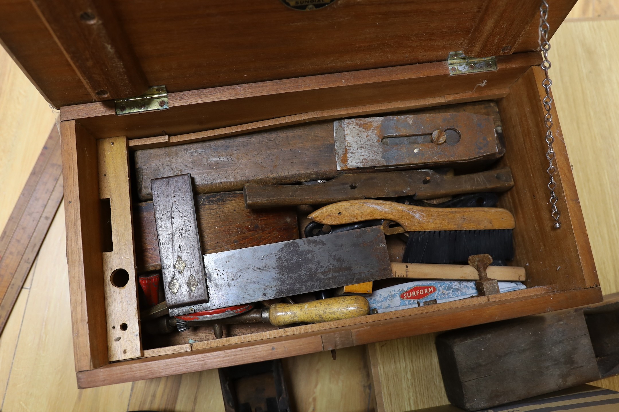 A collection of vintage wood-working tools